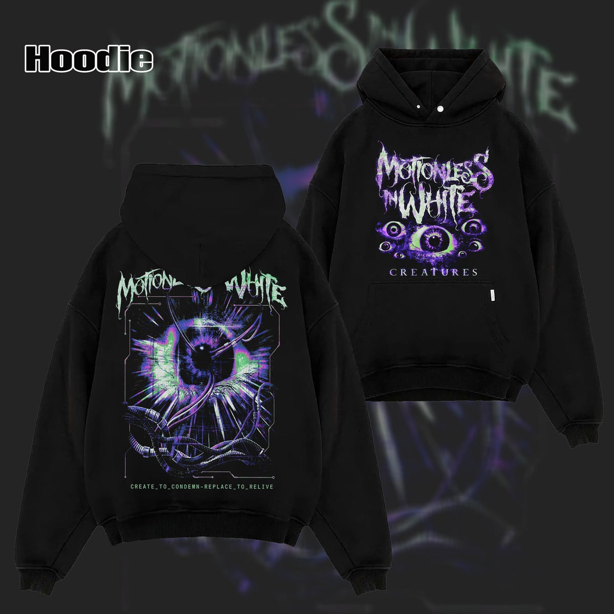 Retro Motionless In White Sign Of Life Eye T-Shirt , MIW T-Shirt & Hoodie.