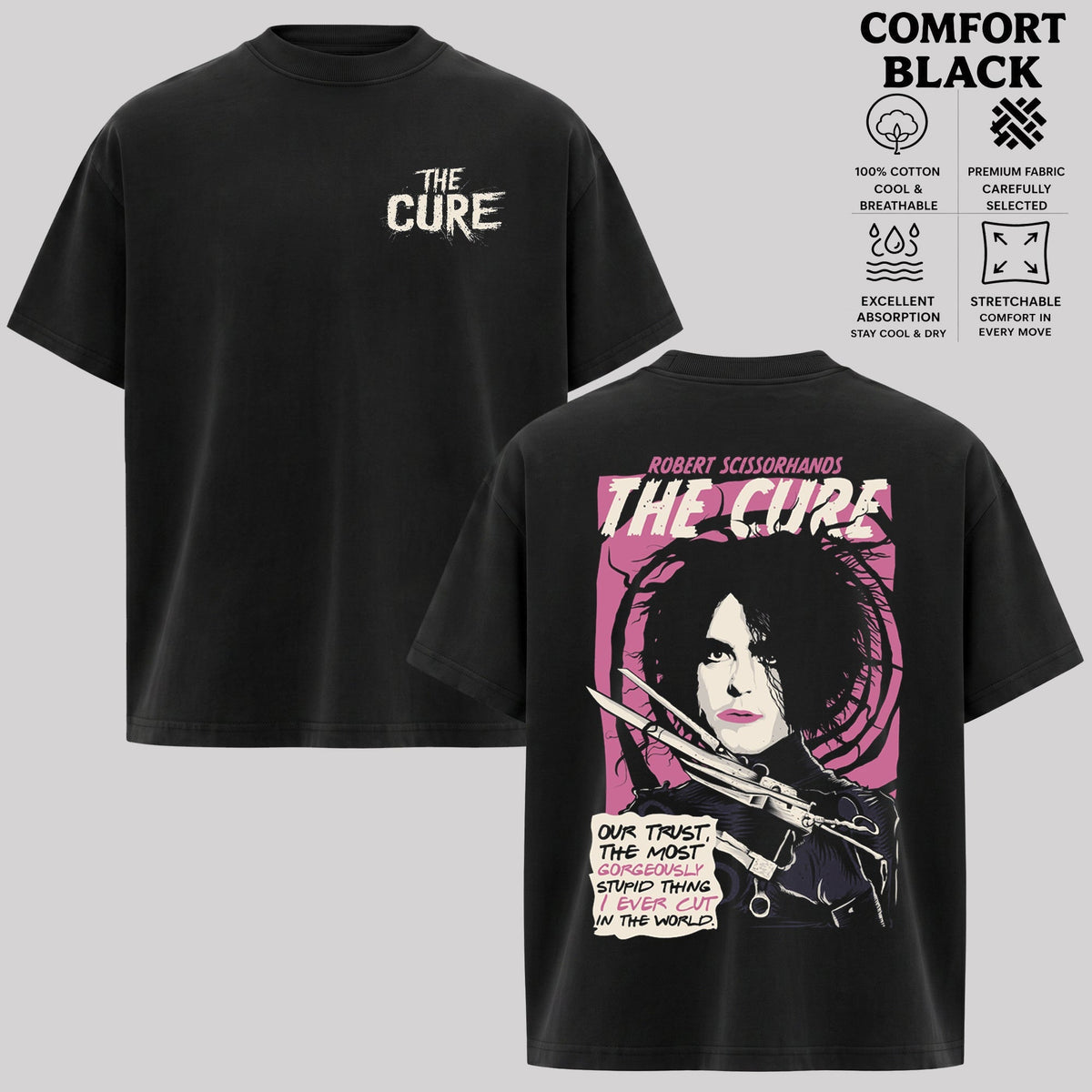 Vintage The Cure Shirt, Alternative Rock Tee