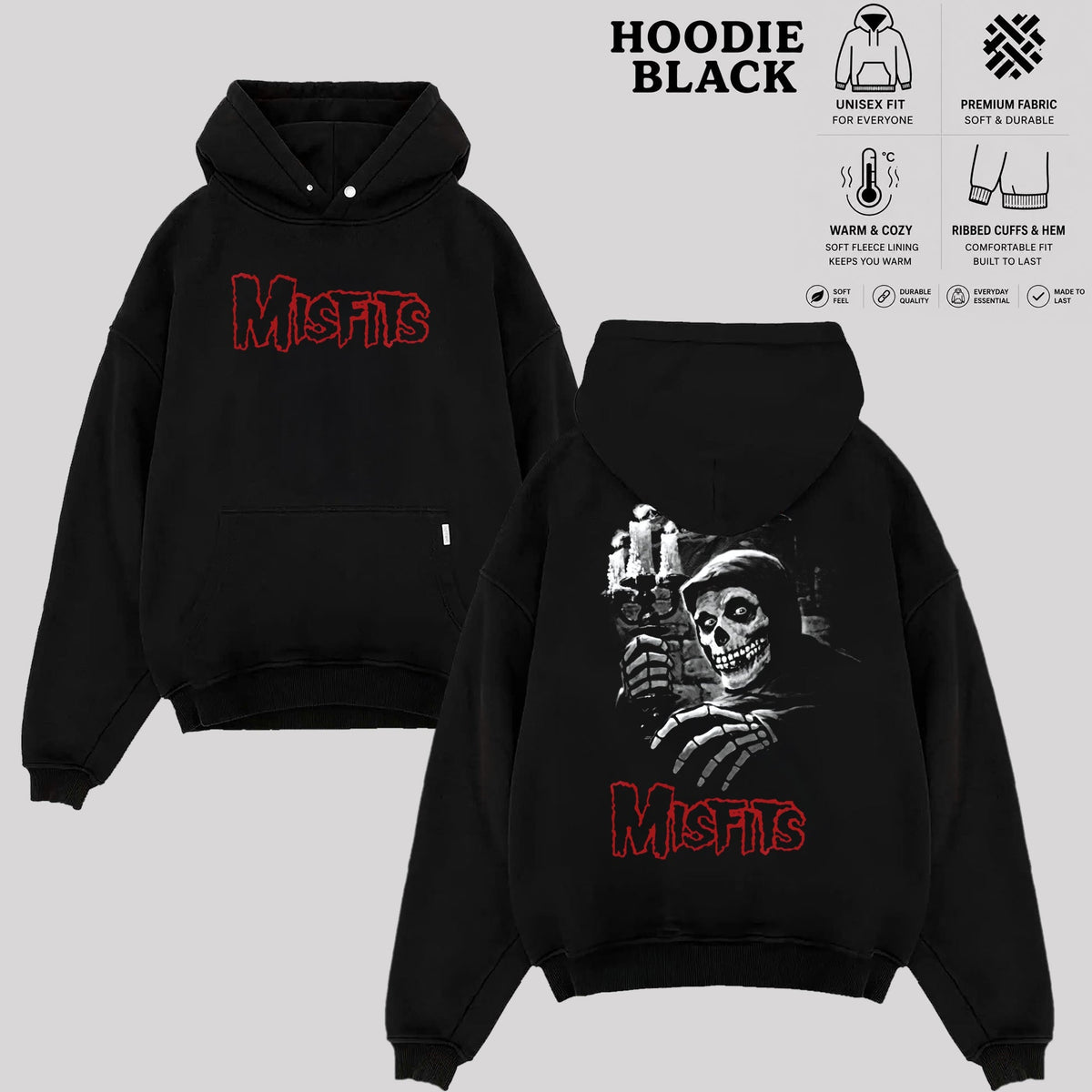 Vintage Misfits Band Shirt & Hoodie, Punk Rock Graphic Tee