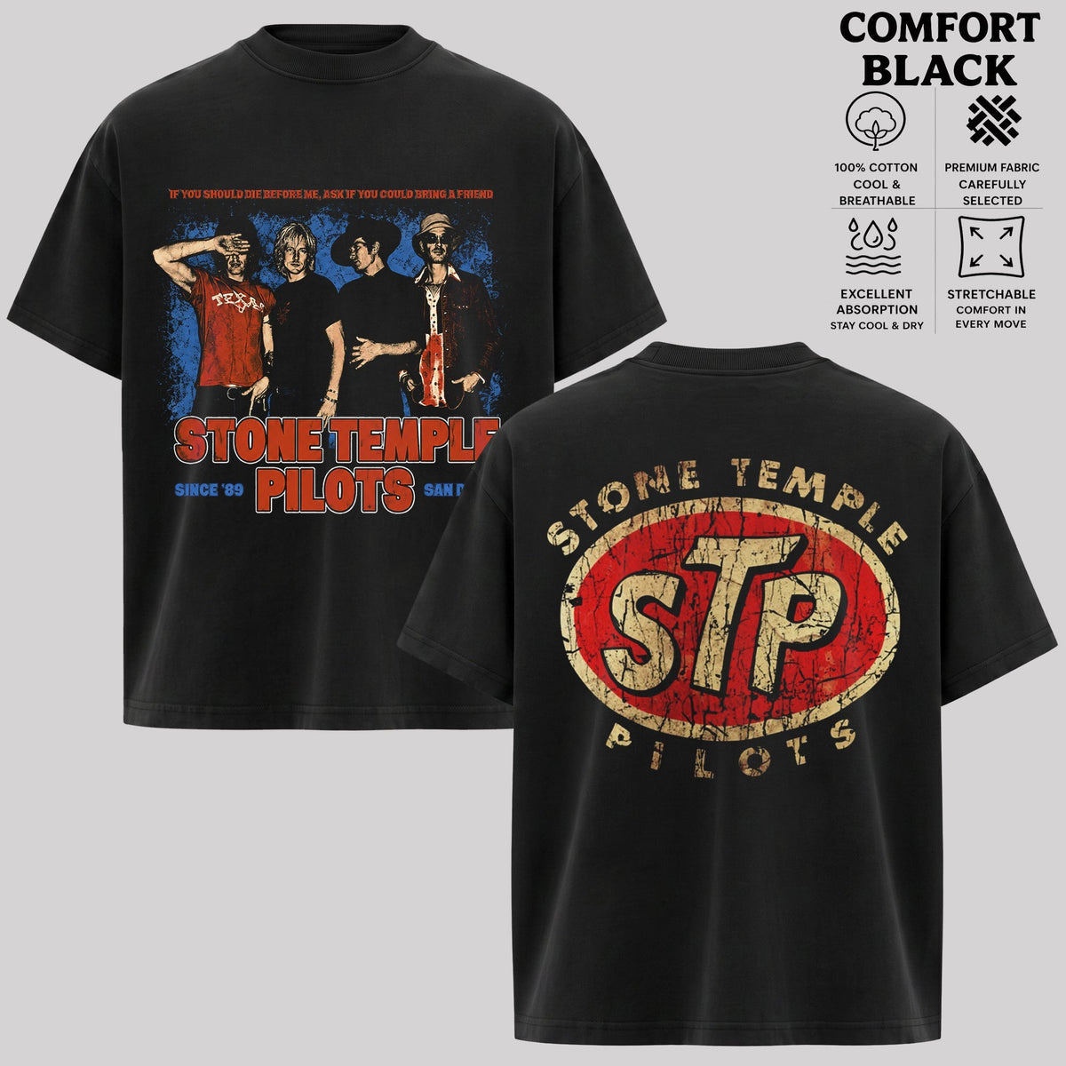 Stone Temple Pilots Band Shirt, Grunge Rock Tee