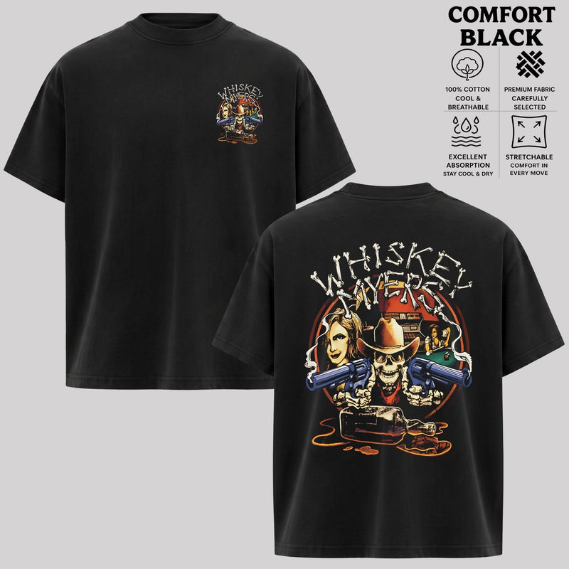 Whiskey Myers Skeleton Cowboy Revolvers Southern Rock Black T-Shirt & Hoodie