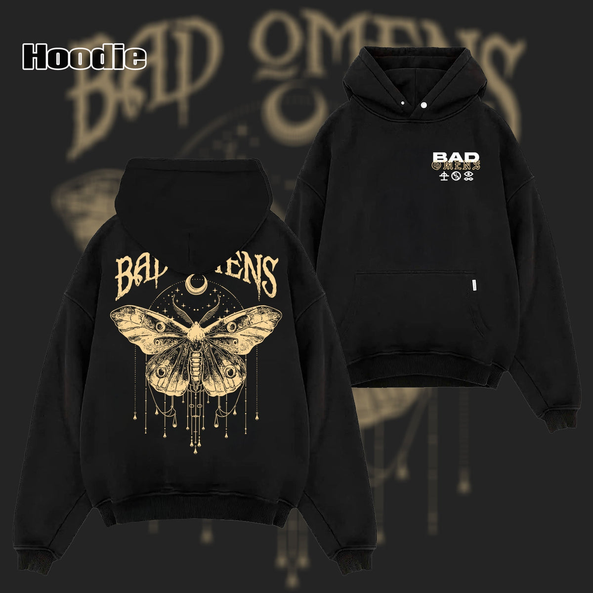 Retro Moth Design Shirt Bad Omens Band T-Shirt & Hoodie