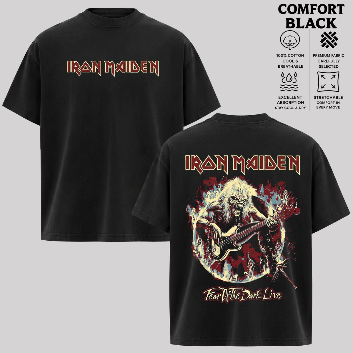 Iron Maiden T-Shirt, Vintage Heavy Metal Band Shirt, Retro Rock Music Graphic Tee